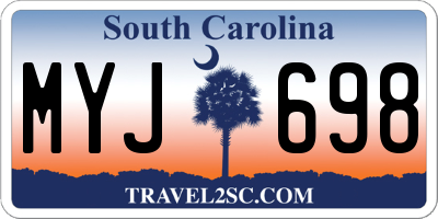 SC license plate MYJ698