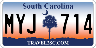 SC license plate MYJ714