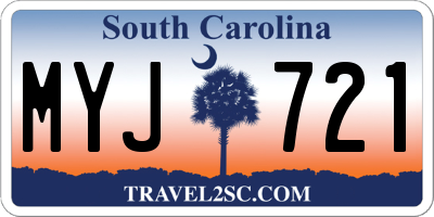 SC license plate MYJ721