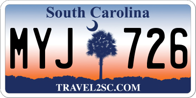 SC license plate MYJ726