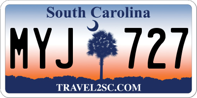 SC license plate MYJ727