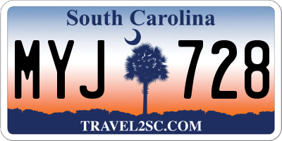 SC license plate MYJ728