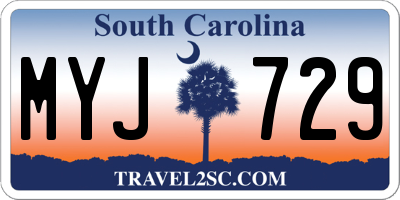 SC license plate MYJ729