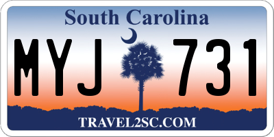 SC license plate MYJ731