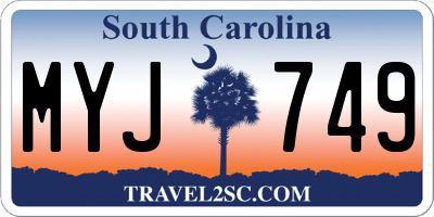 SC license plate MYJ749