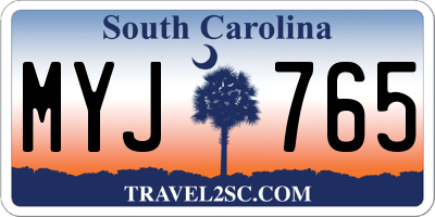 SC license plate MYJ765