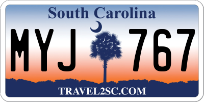 SC license plate MYJ767