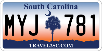 SC license plate MYJ781