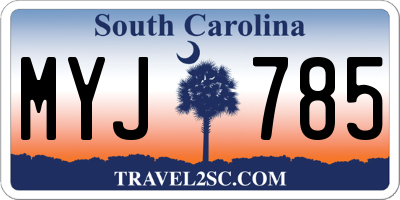 SC license plate MYJ785