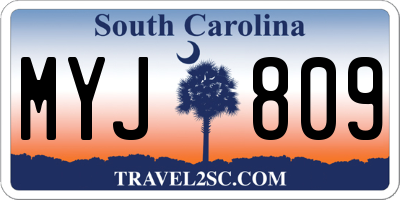SC license plate MYJ809