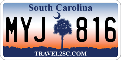 SC license plate MYJ816