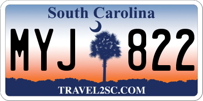 SC license plate MYJ822