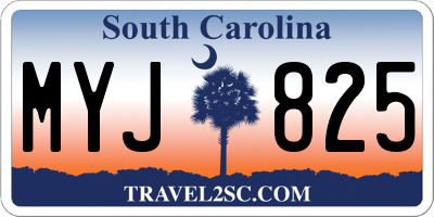 SC license plate MYJ825