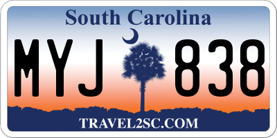 SC license plate MYJ838