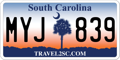 SC license plate MYJ839