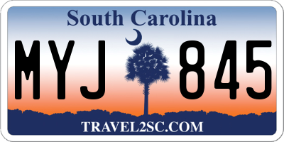 SC license plate MYJ845