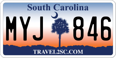 SC license plate MYJ846