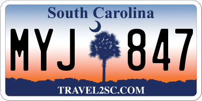 SC license plate MYJ847