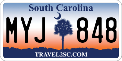 SC license plate MYJ848