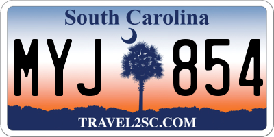 SC license plate MYJ854