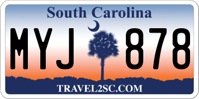SC license plate MYJ878
