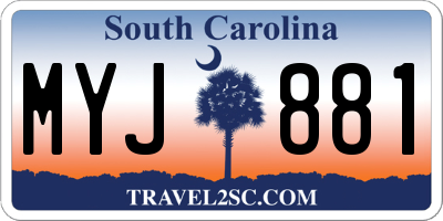 SC license plate MYJ881