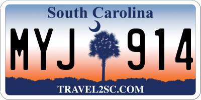 SC license plate MYJ914