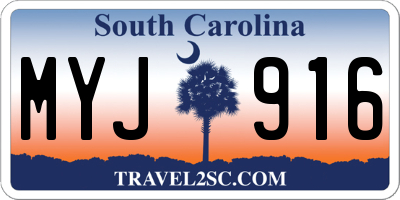 SC license plate MYJ916