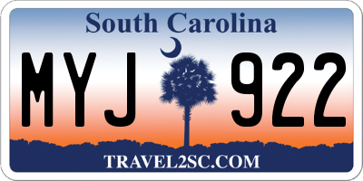 SC license plate MYJ922