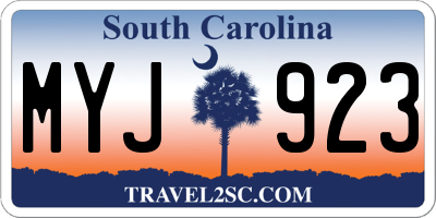 SC license plate MYJ923