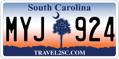 SC license plate MYJ924