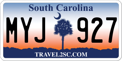 SC license plate MYJ927