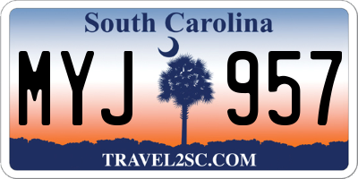 SC license plate MYJ957