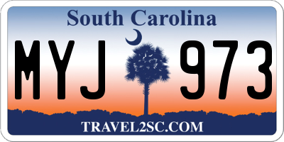SC license plate MYJ973