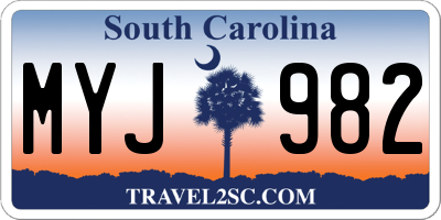 SC license plate MYJ982
