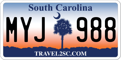 SC license plate MYJ988