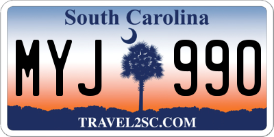 SC license plate MYJ990