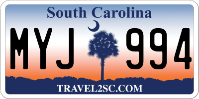 SC license plate MYJ994