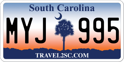 SC license plate MYJ995