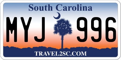 SC license plate MYJ996