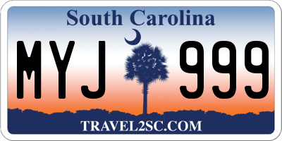SC license plate MYJ999