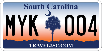 SC license plate MYK004