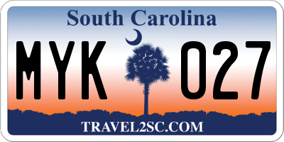 SC license plate MYK027
