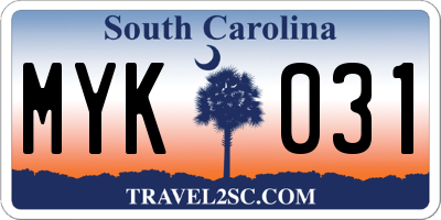 SC license plate MYK031