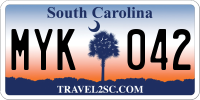SC license plate MYK042