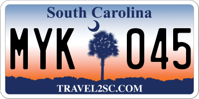 SC license plate MYK045