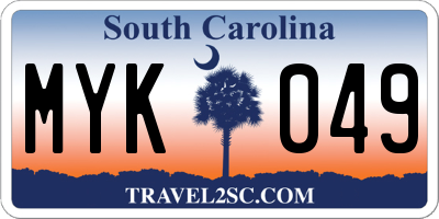 SC license plate MYK049