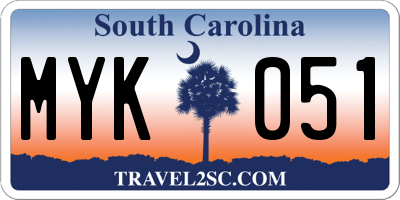 SC license plate MYK051