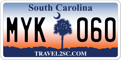 SC license plate MYK060