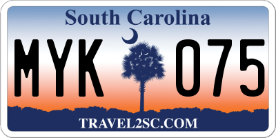 SC license plate MYK075